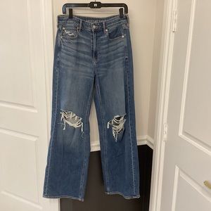 American Eagle Highrise baggy wide leg jean size 8